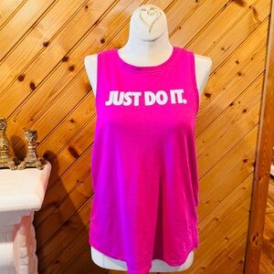 Nike Pink Tank Top with Bold Slogan